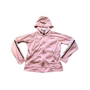 Nike Stripe Light Pink Hooded Jacket Hoodie Sport Women XL 16-18 Active Fitness